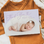 Lila Bogenrahmen dank der Geburtshilfeankündigung Ankündigung