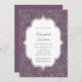 Lila Bohemische Blumenarbeit Einladung (Vorne/Hinten)