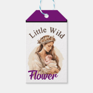 Lila Boho Baby Dusche Geschenkanhänger