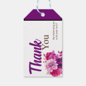 Lila Boho Baby Dusche Geschenkanhänger (Rückseite)