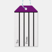 Lila Boho Baby Dusche Geschenkanhänger (Rückseite)