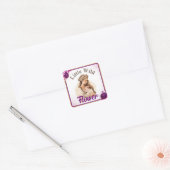 Lila Boho Baby Dusche Quadratischer Aufkleber (Umschlag)