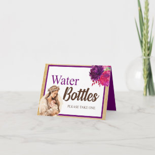 Lila Boho Baby Dusche Wasser Flasche Tisch Karte