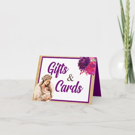 Lila Boho Baby Duschgeschenke und Karten (Vorderseite)