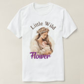 Lila Boho Baby Shower Wilde Blume T-Shirt (Design vorne)