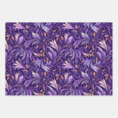 Lila boho Blattwerk Geschenkpapier Set (Vorderseite 3)