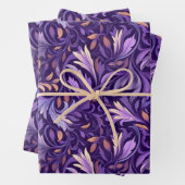Lila boho Blattwerk Geschenkpapier Set (Beispiel)