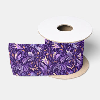 Lila boho Blattwerk Satinband