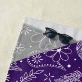 lila Boho Blumenpaisley-Volleyball Strandtuch (Beispiel)