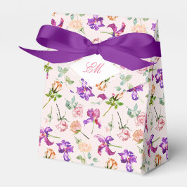 Lila Boho Botanical Romance Monogram Wedding Geschenkschachtel