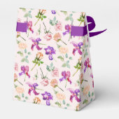 Lila Boho Botanical Romance Monogram Wedding Geschenkschachtel (Rückseite)