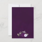 Lila Boho Chic Rose & Foto Hochzeit Save The Date (Rückseite)