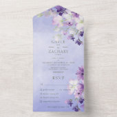 Lila Boho Floral Lila Abendessen All In One Einladung (Innen Boden)