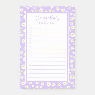 Lila Boho-Frühlingsgänseblümchen To-Do-Liste Post-it Klebezettel
