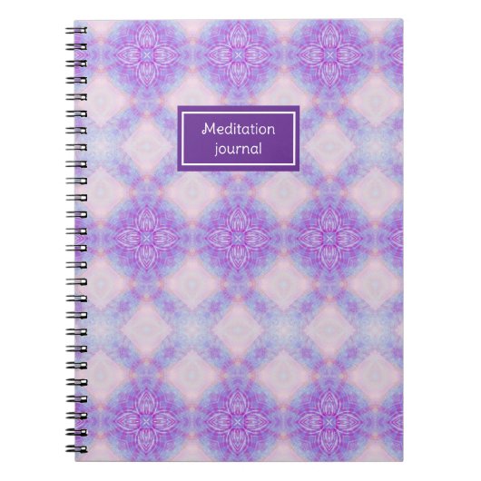 Lila Boho Gemustert Meditation Journal Notizblock (Vorderseite)