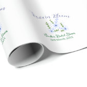 Lila Boho-Liebe in Blüte Brautdusche Name Retro Geschenkpapier (Rolleneckpunkt)