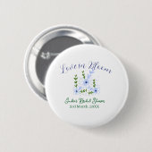 Lila Boho-Liebe in Blüte Brautparty-Name Retro Button (Vorne & Hinten)