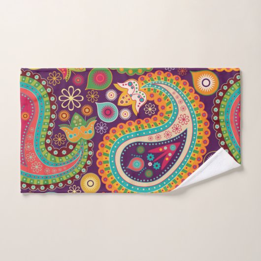 Lila Boho Paisley Handtuch (Handtuch)