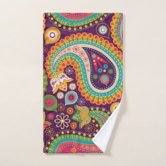 Lila Boho Paisley Handtuch