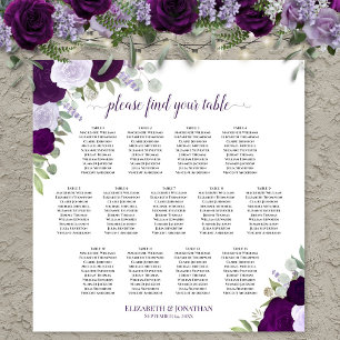Lila Boho-Rose 13 Tabelle Hochzeitsdiagramm Poster