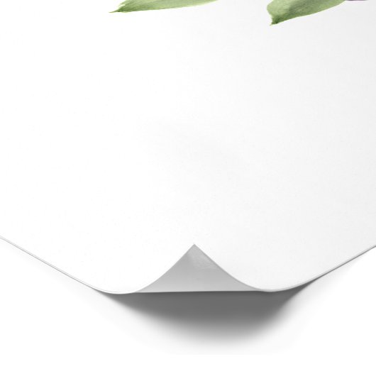 Lila Boho-Rose 20 Tafelübersicht Poster (Ecke)