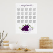 Lila Boho-Rose 20 Tafelübersicht Poster (Küche)