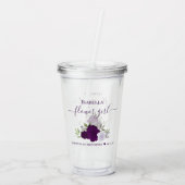 Lila Boho Rose Elegante Blumenzwiese Acryltrinkbecher (Rückseite)