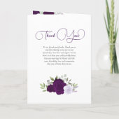 Lila Boho Rose & Foto Elegante Hochzeit Programm (Rückseite)