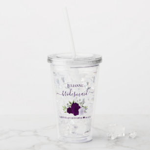 Lila Boho Rose Hochzeit von Bridesmaid Acryltrinkbecher