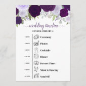 Lila Boho-Rose Hochzeiten und Termine Programm (Rückseite)