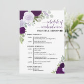 Lila Boho Rosen Hochzeitsfeierlichkeiten & Zeitpla Programm (Stehend Vorderseite)
