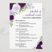 Lila Boho Rosen Hochzeitsfeierlichkeiten & Zeitpla Programm (Vorderseite)