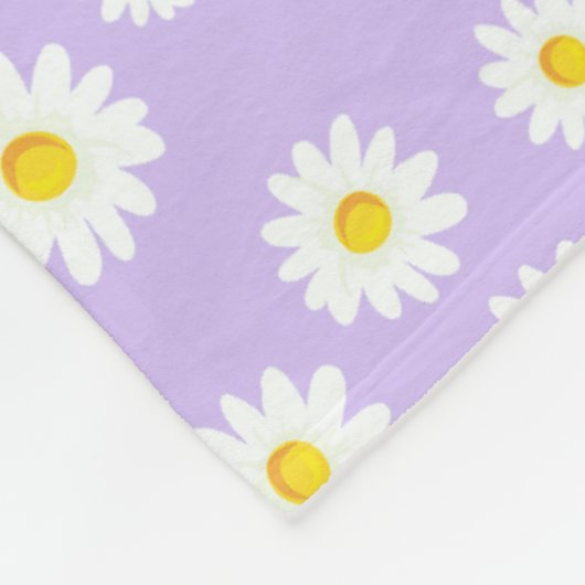 Lila Boho Spring Daisies Pattern Fleecedecke (Ecke)