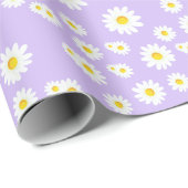 Lila Boho Spring Daisies Pattern Geschenkpapier (Rolleneckpunkt)