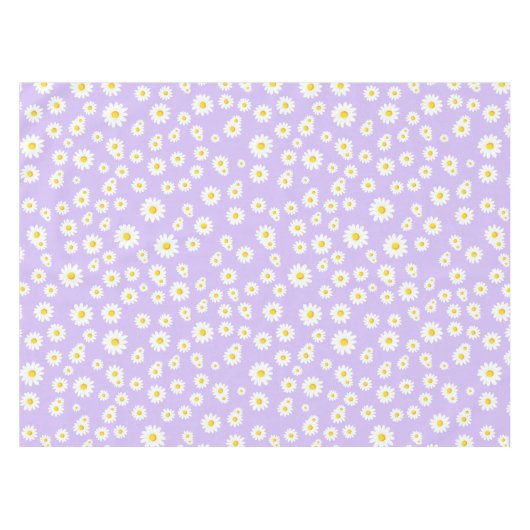 Lila Boho Spring Daisies Pattern Tischdecke (Vorderseite (Horizontal))