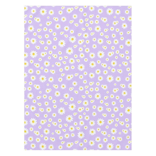 Lila Boho Spring Daisies Pattern Tischdecke (Vorderseite)