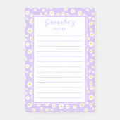 Lila Boho Spring Daisies Post-it Klebezettel (Vorderseite)