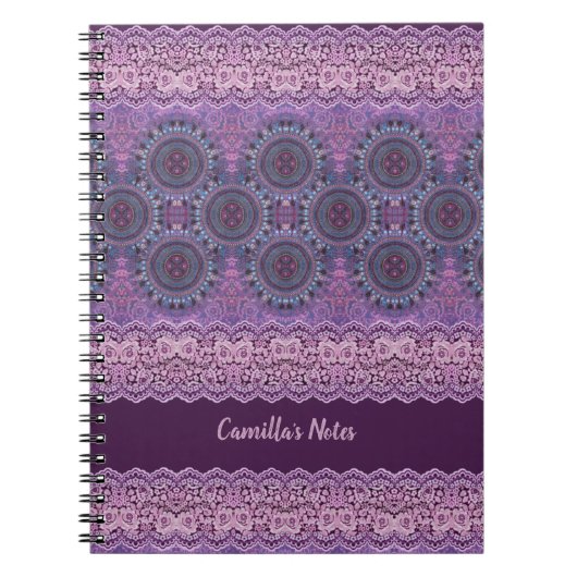 Lila Boho Style (anpassbar) Notizblock (Vorderseite)