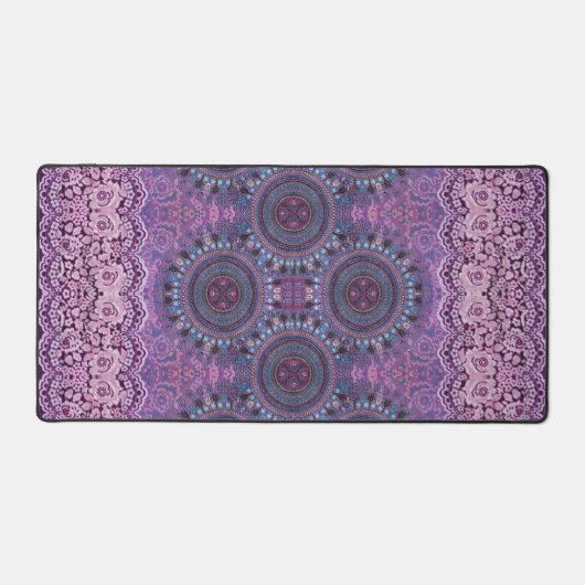 Lila Boho Style Desk Mat Schreibtischunterlage (Vorderseite)
