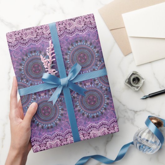 Lila Boho Style Geschenkpapier (Schenken)