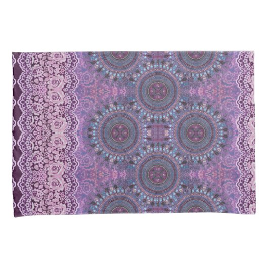 Lila Boho Style Kissenbezug (Vorderseite-Rechts)