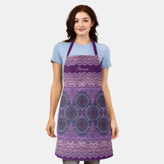 Lila Boho Style Schürze