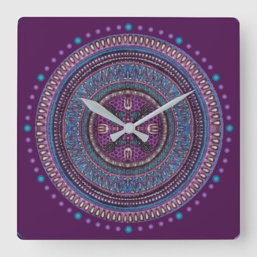 Lila Boho Style Uhr (Vorderseite)