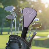 Lila Boho Stylish Script Monogram und Name Golf Headcover
