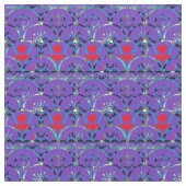 Lila Boho Sunrise | Rote Blume Stoff (Nahaufnahme)