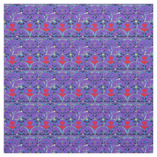 Lila Boho Sunrise | Rote Blume Stoff (Muster)