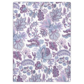 Lila Boho Vintag Floral Monogramm Klemmbrett (Rückseite)