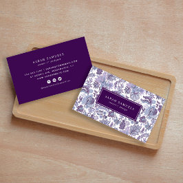 Lila Boho Vintag Floral Visitenkarte