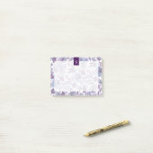 Lila Boho Vintage Blumenmonogramm Post-it Klebezettel (Auf Schreibtisch)