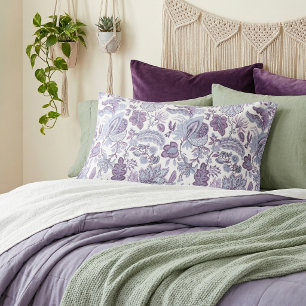 Lila Boho Vintage Blumenmuster Kissenbezug
